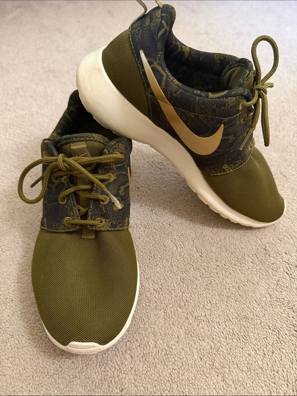 Nike Army Green/Camo with Gold Women's Sneakers